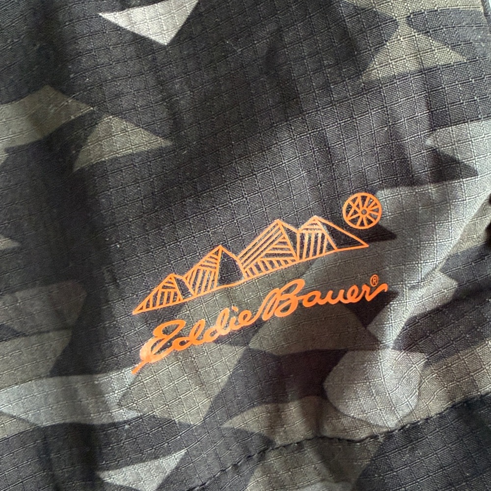 Eddie Bauer Black and Orange Mesh Shorts size 10 - Picture 3 of 7